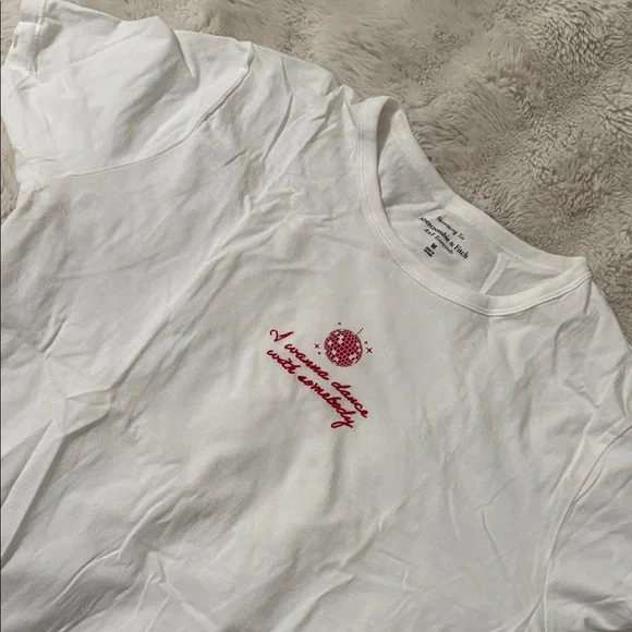 White T-Shirt with Red Embroidery - Picture 4 of 5